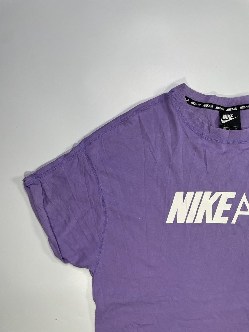 Nike Air Purple Script Design Shirt (Category: Activewear) located in Dasmarinas. Submitted by just_find_castleton (Listing ID 1470391576, Image 3). Description: Nike Air Purple Script Design Shirt Size: M Dimensions: Width - 20 Length - 26 Condition - 9/10 -Check pics -Flakers/Bogus will be posted -Add sf -This is thrift item please manage your expectations.