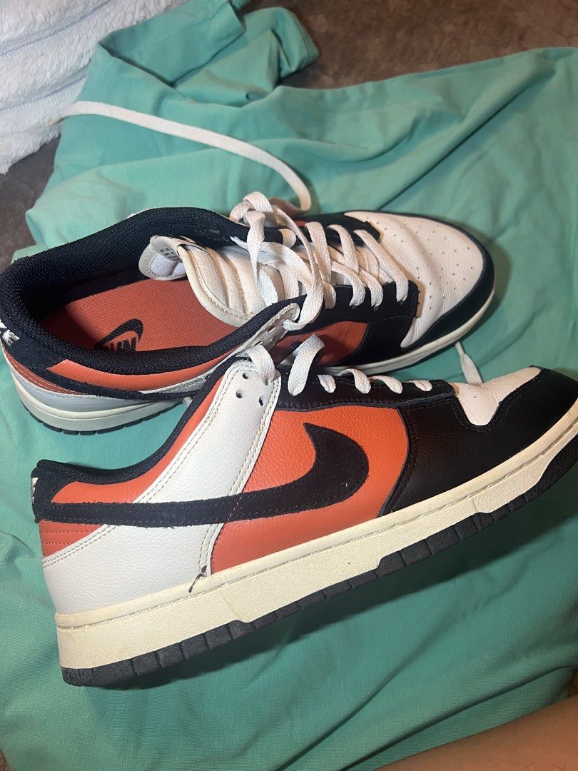 Nike Dunk Low Retro Orange Black Size US 9.5 (Category: Sneakers) located in Quezon City. Submitted by renzzia (Listing ID 1470418803, Image 1). Description: USED 3X TIMES NO BOX BOUGHT IN JAPAN LOCATION: NORTH FAIRVIEW - Brand/Model: Nike Dunk Low - Colorway: Orange, Black, and White - Size: US 9.5 / UK 8.5 / EUR 43 - Style Code: HQ4988-030 .