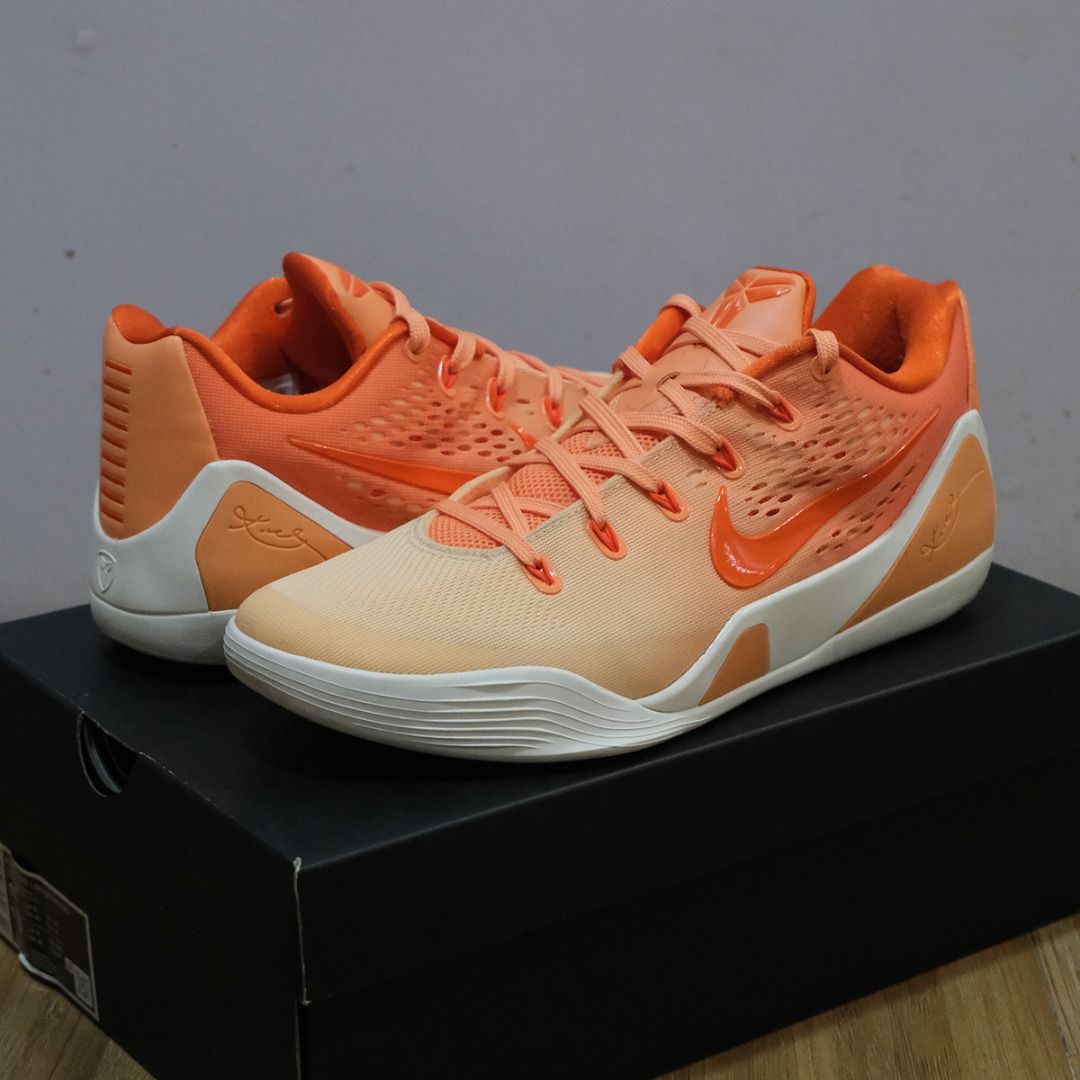 Nike Kobe 9 Low Protro Orange Frost (Category: Sneakers) located in Caloocan City. Submitted by solelysoles (Listing ID 1470425152, Image 1). Description: Php 6000 (Srp 10295) Php 6000 (Srp 10295) Php 6000 (Srp 10295) 10us Complete Looks new Rfs - tapos na ang liga Worn for 4 games only on a wooden court - approx 8-15 mins playing time/ game Payment thru bank transfer - BPI / BDO Delivery via LBC | Delivery (same day) via Lalamove Pickup - Bagong
