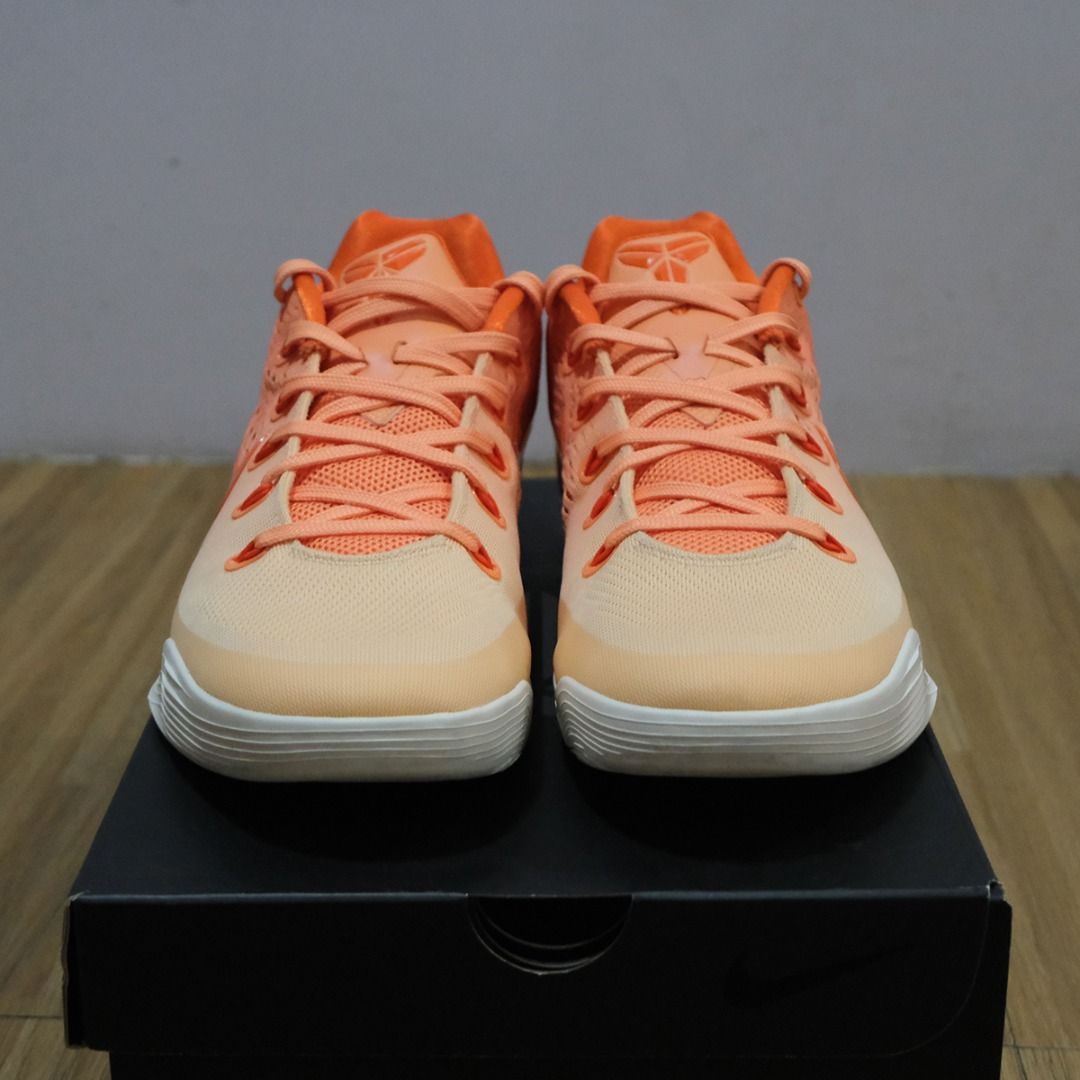 Nike Kobe 9 Low Protro Orange Frost (Category: Sneakers) located in Caloocan City. Submitted by solelysoles (Listing ID 1470425152, Image 2). Description: Php 6000 (Srp 10295) Php 6000 (Srp 10295) Php 6000 (Srp 10295) 10us Complete Looks new Rfs - tapos na ang liga Worn for 4 games only on a wooden court - approx 8-15 mins playing time/ game Payment thru bank transfer - BPI / BDO Delivery via LBC | Delivery (same day) via Lalamove Pickup - Bagong