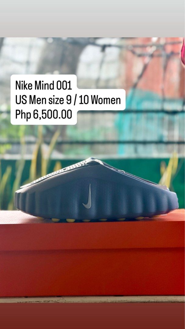 Nike Mind 001 / US Men size 9 (Category: Slippers & Slides) located in Cabuyao City. Submitted by eamonkin (Listing ID 1470477747, Image 1). Description: Nike Mind 001 US Men size 9 / 10 Women Php 6,500.00 Brand new / Original. Ships nationwide / Meet up. DM / PM! Thanks! #nike #nikeph #nikemind001 #mind001 #slides.