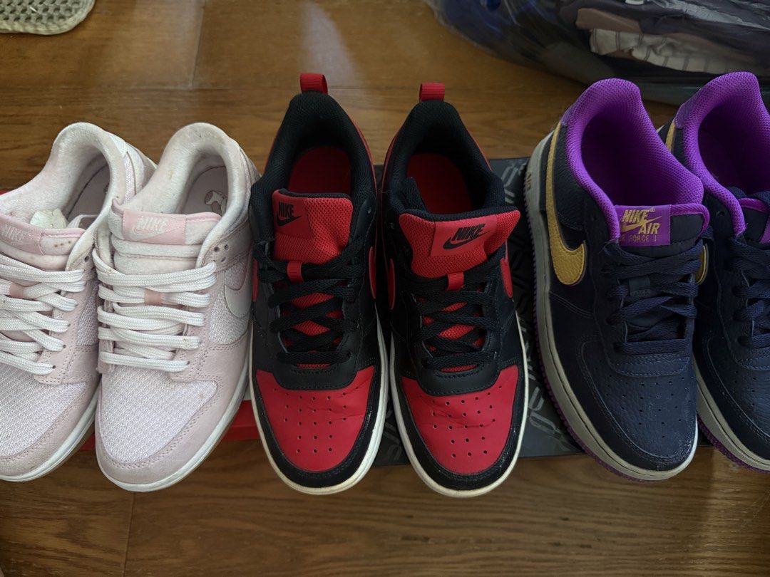 Nike Sneakers Bundle (Category: Sneakers) located in Quezon City. Submitted by jajachandesu (Listing ID 1470396525, Image 2). Description: TAKE ALL FOR 3K Lightly used because they hurt my feet Nike dunk low “Teddy” Womens - US 7 Nike air force Kids - US 6.5 M/ US 7.5 W Nike red and black - US 6.5 M/ US 7.5W Price negotiable just make sure it is still reasonable Location mandaluyong Box available for 2 shoes only.
