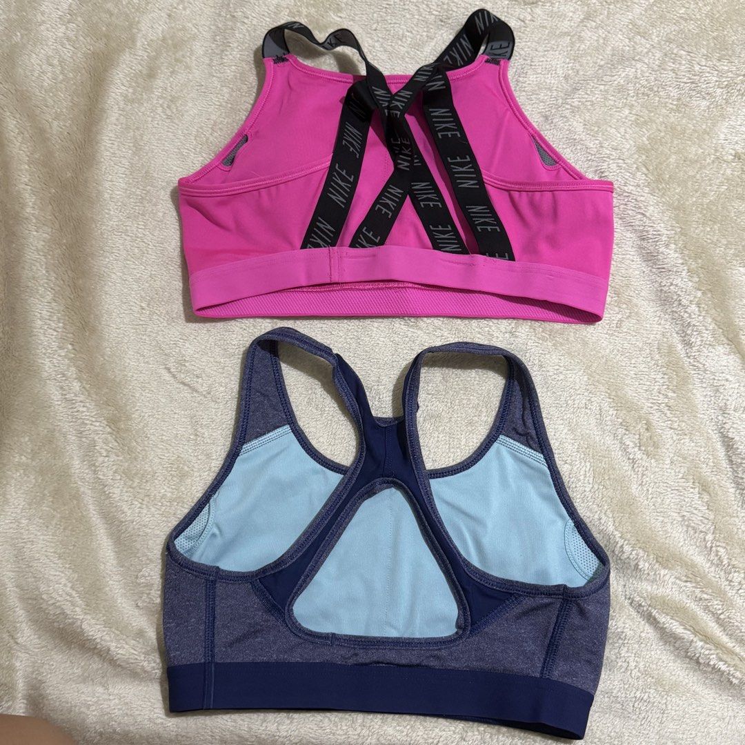 Nike Sports Bra Bundle – 2 Pieces 💗 (Category: Activewear) located in Pasay City. Submitted by bellita_05 (Listing ID 1470449192, Image 2). Description: Selling 2 Nike sports bras as a bundle! • Pink Nike Dri-FIT sports bra – Size L • Navy/blue Nike sports bra – Size M • Authentic Nike labels and branding shown in photos • Pre-loved condition — please check photos for actual condition Perfect for gym workouts, running, and everyday activewear..