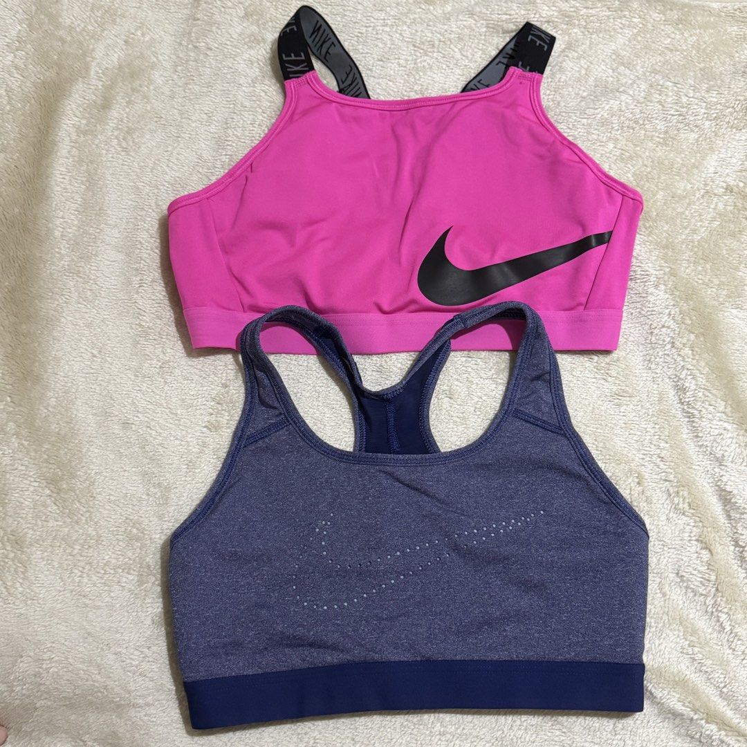 Nike Sports Bra Bundle – 2 Pieces 💗 (Category: Activewear) located in Pasay City. Submitted by bellita_05 (Listing ID 1470449192, Image 1). Description: Selling 2 Nike sports bras as a bundle! • Pink Nike Dri-FIT sports bra – Size L • Navy/blue Nike sports bra – Size M • Authentic Nike labels and branding shown in photos • Pre-loved condition — please check photos for actual condition Perfect for gym workouts, running, and everyday activewear..
