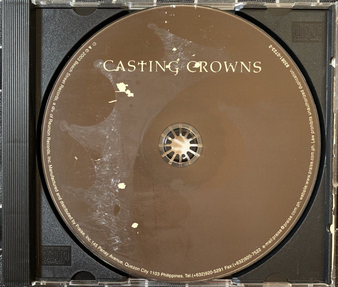 (no front cover) Casting Crowns (self-titled) CD Album (Category: CDs & DVDs) located in Taguig. Submitted by ahnjr (Listing ID 1470360058, Image 1). Description: - Artist & Album: Casting Crowns (Self-Titled Debut) - Format: Audio CD in standard jewel case - Key Tracks: Includes 'If We Are the Body', 'Voice of Truth', and 'Who Am I' - Condition: Disc surface shows visible wear and marks, priced accordingly.