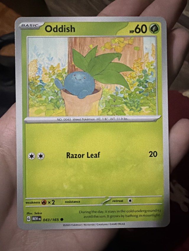 Oddish Pokemon 151 Normal Card (Category: Raw Singles) located in Quezon City. Submitted by bananak1tchen (Listing ID 1470505369, Image 1). Description: RFS: Decluttering MOP: Bank Transfer MOD: J&T / SDD.