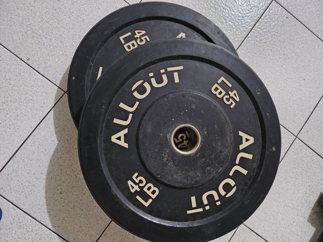 Olympic bumper plates (Category: Weights & Dumbbells) located in Makati City. Submitted by rico_bear (Listing ID 1470454919, Image 2). Description: take all olympic bumper plates. pair of 25kg, 20kg, 10kg and 5kg. free bumper plate rack and 7ft 20kg olympic barbell. barbell is rusty. not using anymore..