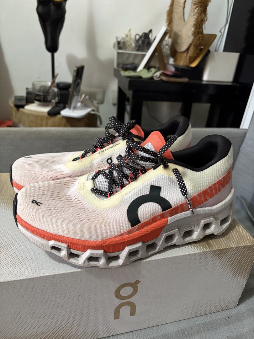 On Cloudmonster 2 Undyed Flame Size US 8.5 Men (Category: Sneakers) located in Manila. Submitted by alfonsolui71439 (Listing ID 1470390568, Image 3). Description: On Cloudmonster 2 in Undyed Flame (Men's US 8.5 / EU 42). Features massive Helion superfoam midsoles and maximum cushioning. Worn gently with very minimal sole wear. Comes with original box and black/white patterned laces. Bought at on alabang town center (dans) Rfs: unloading shoes 6k 