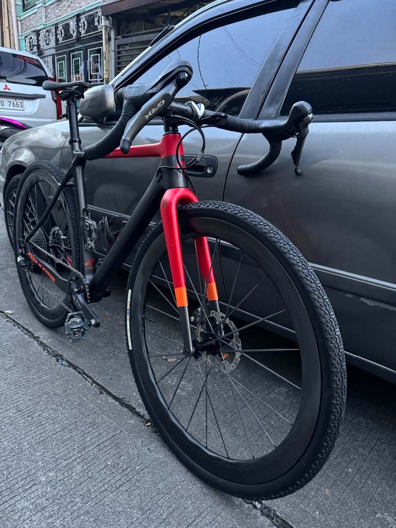 ON ONE SPACE CHICKEN GRAVEL BIKE (Category: Bicycles) located in Carmona. Submitted by renseller_ (Listing ID 1470392005, Image 2). Description: ‼️NEW ARRIVAL‼️ ON-ONE SPACE CHICKEN BIKE Php 80,000 Only FIX PRICE Size: 54 Open for Part Out Frameset must Go First •On-One Space Chicken Frameset Full Carbon Php 35,000 Only Issue: Scratches and minor Paint Chips •Grx 810 1x11 Php 25,000 Only XT 11-42t Cogs 40t 170mm GRX 812 Cranks Issue: Scratches •L