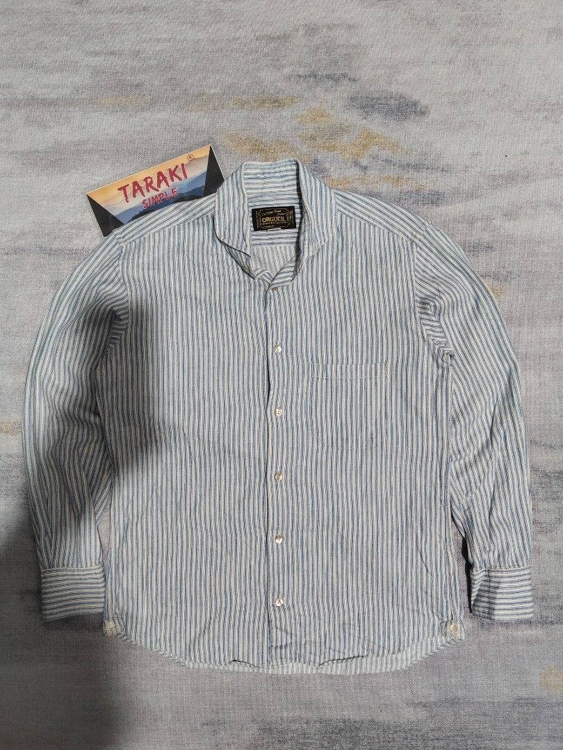 ORGUEIL LONG SLEEVE STRIPES BUTTON JAPAN (Category: Coats, Jackets and Outerwear) located in Baguio. Submitted by igorotak.111.taraki.com (Listing ID 1470377518, Image 2). Description: FS ORGUEIL LONG SLEEVE STRIPES BUTTON MADE IN JAPAN V.GOOD CONDI NO ISSUES SOLID NITO ♥️ L-24.5 W-20 CAN FIT S-M CAN DO.