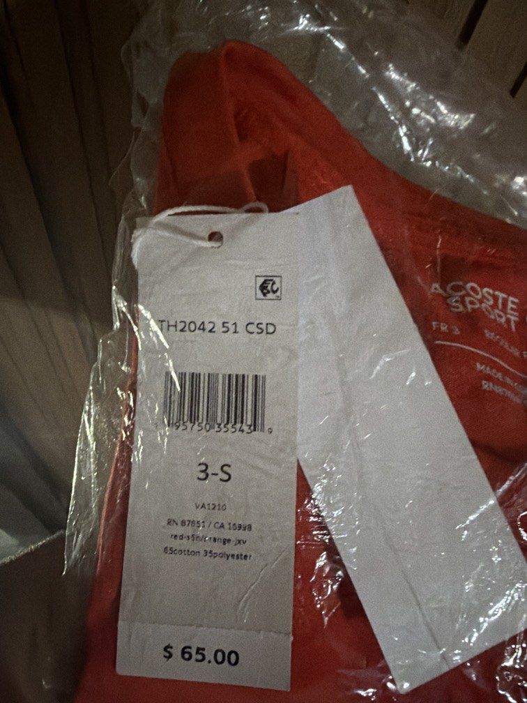 Original Lacoste Big Logo (Category: Tshirts & Polo Shirts ) located in Davao. Submitted by mydearest20 (Listing ID 1470507039, Image 2). Description: Original lacoste big logo red orange Men size 3-S can fit to women upto Small/Medium. /semi large .