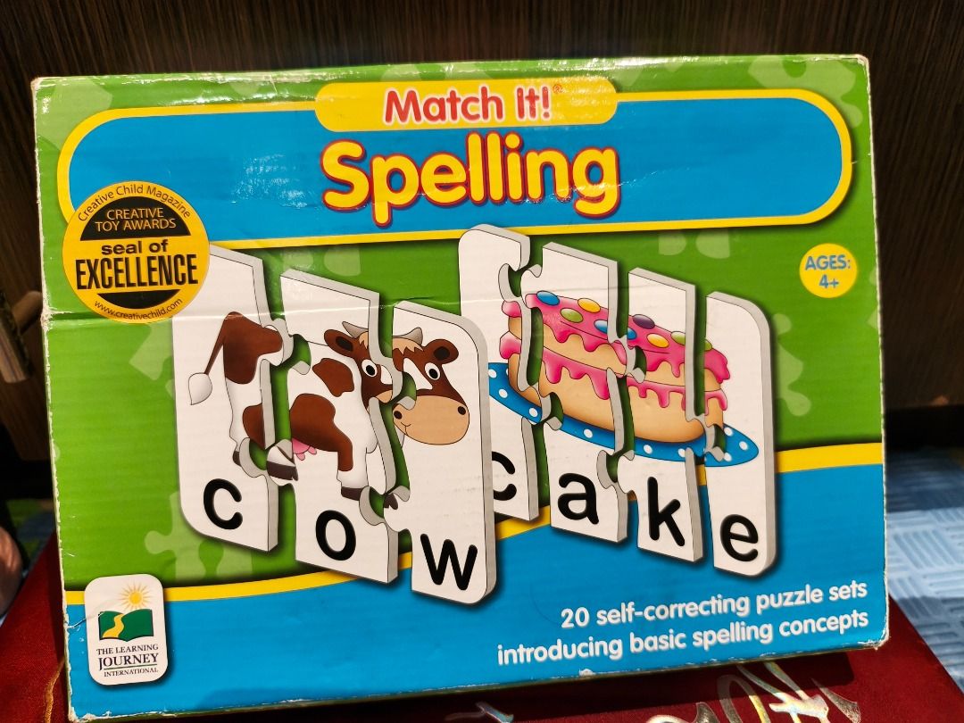 Original U.S. puzzle - The Learning Journey Match It! Spelling puzzle set (Category: Educational & Learning Toys) located in Manila. Submitted by olxph_674182959 (Listing ID 1470368079, Image 2). Description: - Brand: The Learning Journey - Item: Match It! Spelling Game - Age group: 4 years and up - Features: 20 self-correcting puzzle sets with bright pictures (ladybug, cow, cake, etc.) - Perfect for early learning and spelling development Chunky