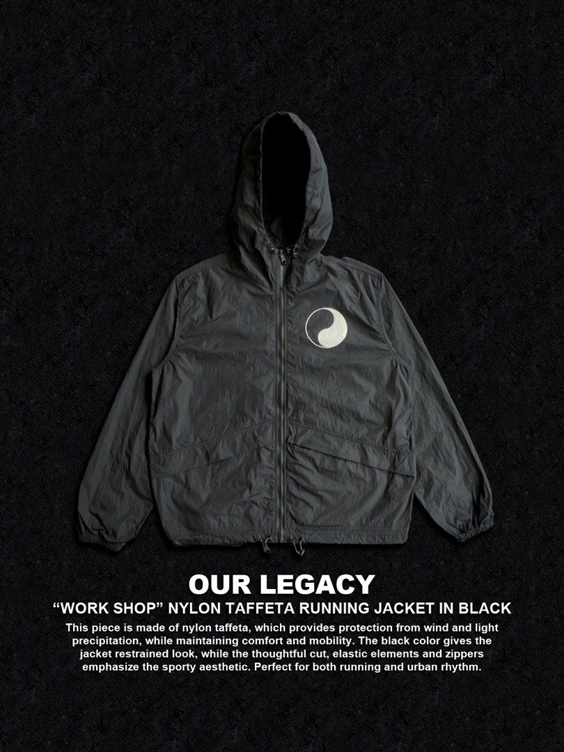 OUR LEGACY WORK SHOP Nylon Taffeta Running Jacket (Category: Coats, Jackets and Outerwear) located in Dinalupihan. Submitted by thriftout.ph (Listing ID 1470461486, Image 1). Description: PLEASE READ ALL THE DETAILS⬇️ Tagged as Medium : 25W | 28L Model Height : 5’10 No major issues Excellent / Presentable. PRICE - P6,000 Free Shipping Free Shipping On Local Orders Over P2,000 - Brand: OUR LEGACY WORK SHOP - Item: Nylon Taffeta Running Jacket - Co