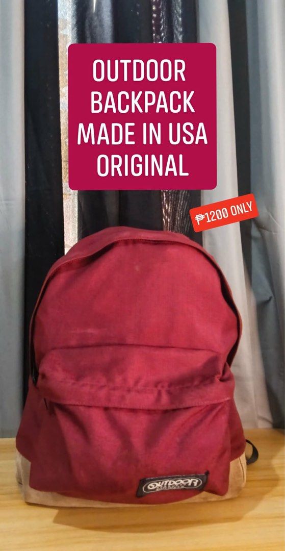OUTDOOR BRAND BACKPACK IMPORTED FROM JAPAN (Category: Backpacks) located in Manila. Submitted by chaychaii (Listing ID 1470420914, Image 1). Description: BRANDED😍 NEW ARRIVAL OUTDOOR BRAND BACKPACK IMPORTED FROM JAPAN ₱1200 ONLY 🔰FRONT ZIPPER POCKET 🔰SOFTCASE POLYESTER 🔰CARRIER TOP HANDLE 🔰ADJUSTABLE SHOULDER STRAP 🔰LIGHTWEIGHT ❌NO ISSUE‼️ Minimal mark of usage only .