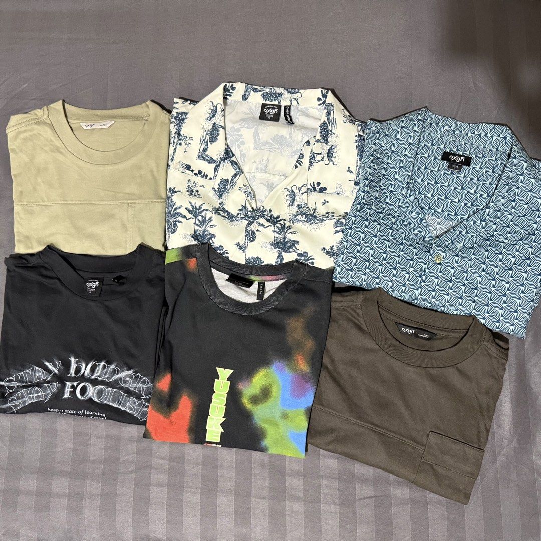 Oxgn Men Shirts Tees and Button Downs (Category: Tshirts & Polo Shirts ) located in Talisay. Submitted by senttyy (Listing ID 1470447241, Image 1). Description: Size: small and medium 400 each 1800 for all Issue: small area of the yusuke’s back print peeled..