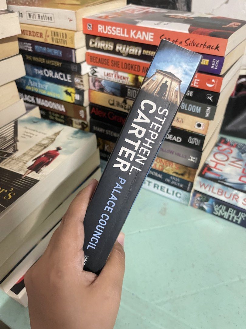 Palace Council - Stephen L Carter (Category: Storybooks) located in General Trias. Submitted by kwinay.28 (Listing ID 1470469755, Image 2). Description: Preloved book with spine crease. Political Thriller Legal Thriller / Suspense Historical Fiction / Mystery.