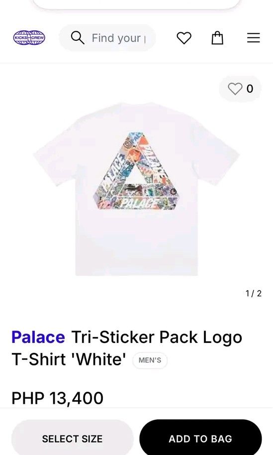 Palace tri sticker tee (Category: Activewear) located in Navotas City. Submitted by DalVintage (Listing ID 1470506735, Image 3). Description: palace tee xl 23 w 30 L excellent to new may need wash lang last pic washable.