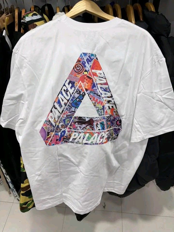 Palace tri sticker tee (Category: Activewear) located in Navotas City. Submitted by DalVintage (Listing ID 1470506735, Image 2). Description: palace tee xl 23 w 30 L excellent to new may need wash lang last pic washable.