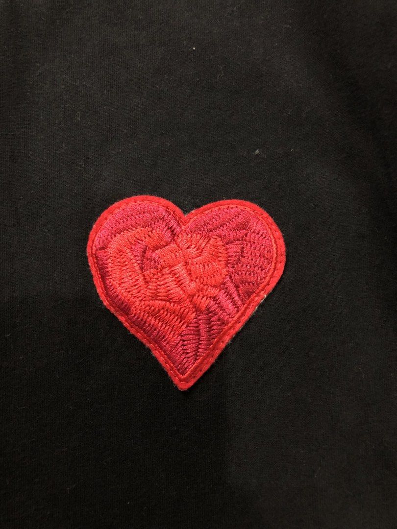 Palm Angels Black Heart Logo Tee (Category: Activewear) located in Manila. Submitted by purewater.2554df (Listing ID 1470500121, Image 3). Description: - Authentic Palm Angels black t-shirt - Regular fit design - Red embroidered heart patch on the left chest - Ribbed collar with signature pink logo neck label - 100% premium cotton fabric, made in Italy - Clean interior wash tags intact - Perfect solid streetwear basic.