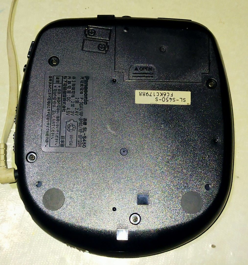 PANASONIC Discman (Category: Portable Music Players) located in Manila. Submitted by elilee_80 (Listing ID 1470451372, Image 2). Description: FOR SALE! PANASONIC SL-S450 Portable CD Player (Compact DiscMAN) S-XBS / X-DSSP With ANTI-SHOCK Protection X-DSSP EXTRA BASS System MASH 1-Bit DA MINT CONDTION! FULLY WORKING Walang trace ng corrosion damage AA Battery Operated ISSUE: WALANG ISSUE Imported from japan In Verygood Working Condition AS-IS! 2,5