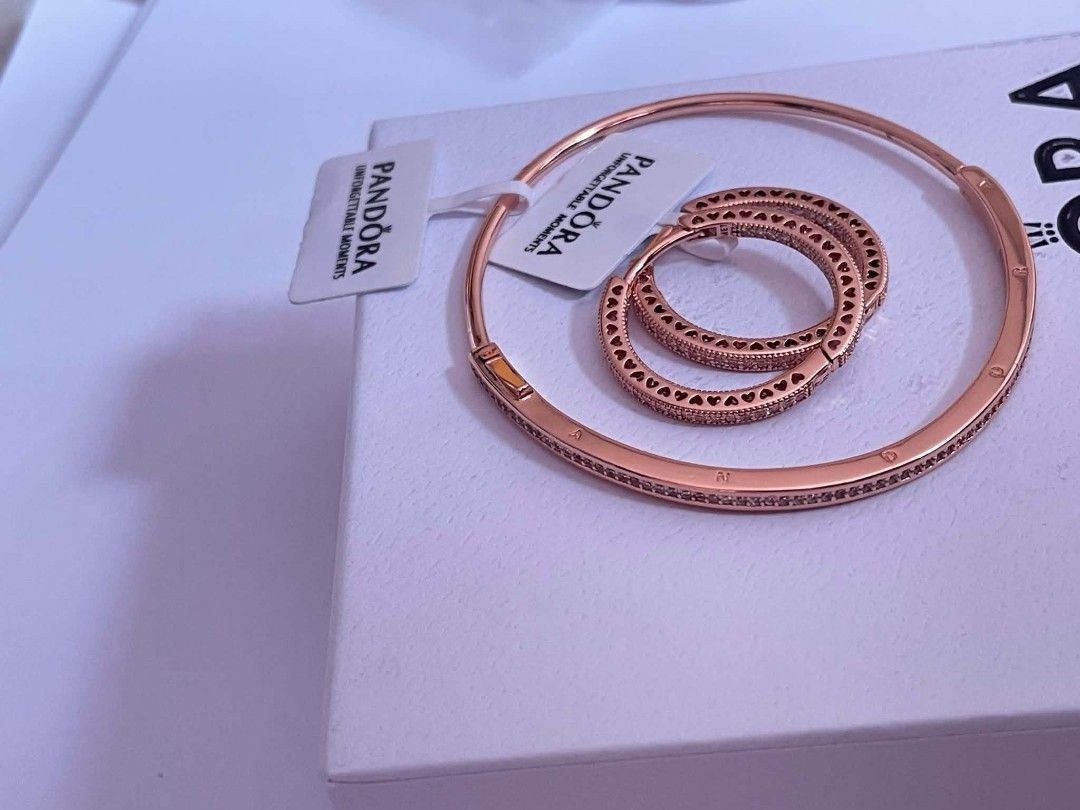 Pandora Bangle with Hoop earrings Bundle (Category: Bracelets) located in Manila. Submitted by mycloset2025 (Listing ID 1470362029, Image 2). Description: .