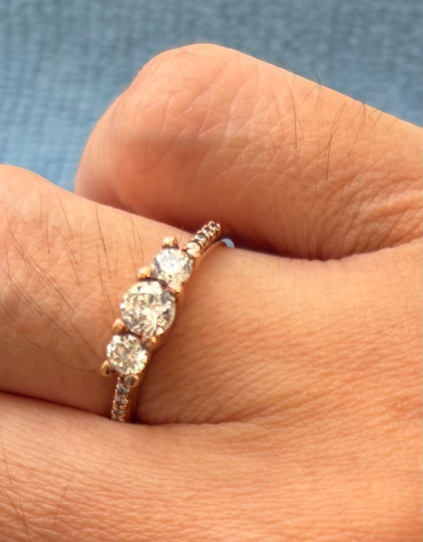Pandora Clear Three-Stone Ring Size 5 (Category: Rings) located in Quezon City. Submitted by beckyshop2024 (Listing ID 1470544237, Image 3). Description: - Never used - Authentic Pandora - Rose-gold tone.