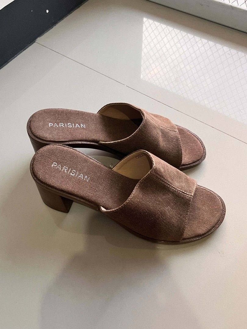 Parisian Brown Heeled Sandals (Category: Heels) located in Macabebe. Submitted by cheeseoreo (Listing ID 1470443753, Image 1). Description: size 38 in good condi worn once only (graduation) 📍Pampanga 🛻 J&T.