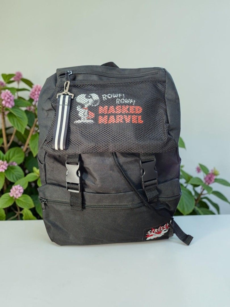 PEANUTS SNOOPY MASHED MARVEL CANVAS BACKPACK (Category: Backpacks) located in Las Pinas. Submitted by annachiaonair2037 (Listing ID 1470373527, Image 2). Description: PEANUTS SNOOPY MASHED MARVEL CANVAS BACKPACK FROM JAPAN H 17" L 12" W 5" Disclaimer: I am not affiliated with, associated with, or authorized by any of the brands featured posted. Any mention of brand names, trademarks, or logos is solely for identification and reference purposes on