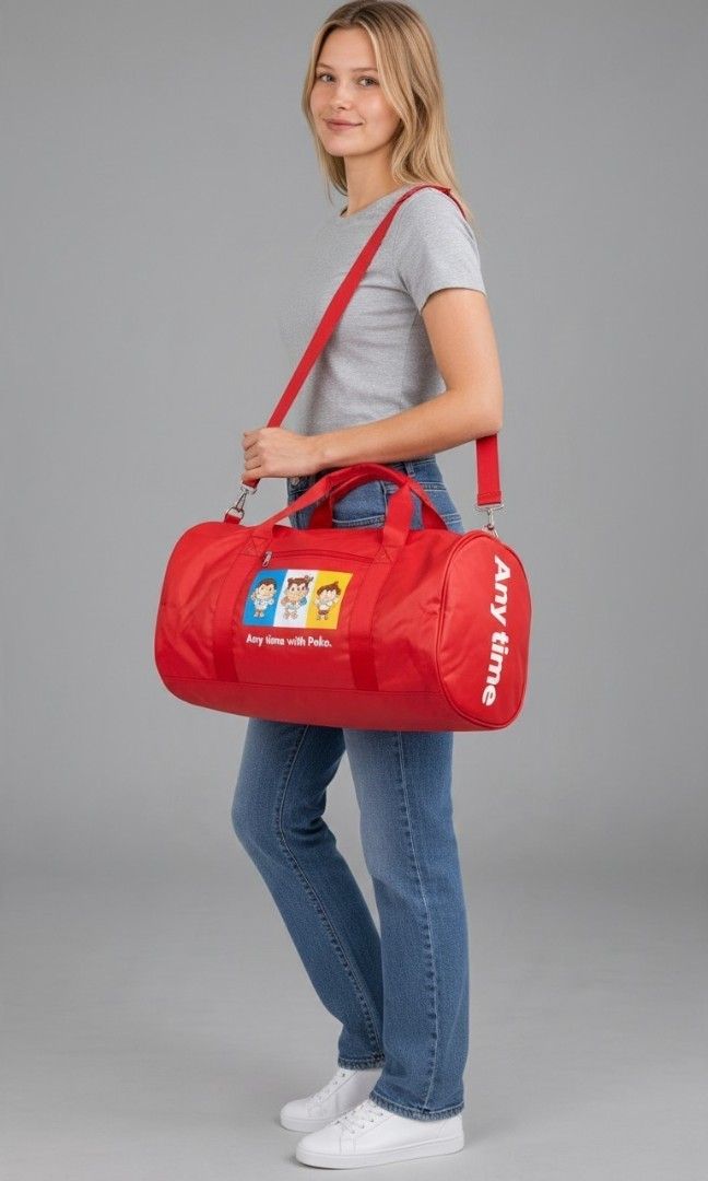 PEKO POLYESTER 2WAY TRAVEL BAG (Category: Cross-body Bags) located in Las Pinas. Submitted by annachiaonair2037 (Listing ID 1470365174, Image 1). Description: PEKO POLYESTER 2WAY TRAVEL BAG FROM JAPAN WATERPROOF ADJUSTABLE DETACHABLE STRAP NORMAL SIGN OF USAGE-BOTTOM PART H 14.5" L 23" W 12" Disclaimer: I am not affiliated with, associated with, or authorized by any of the brands featured posted. Any mention of brand names, trademarks, or logos i