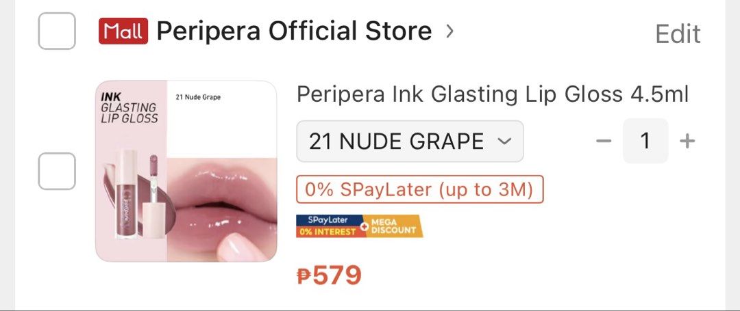 Peripera Ink Glasting Lip Gloss (All That Berry) (Category: Makeup) located in Makati City. Submitted by nichthings (Listing ID 1470400190, Image 3). Description: 💸 MOP: GCash/Maribank or Bank Transfer 📦 MOD: J&T / Lalamove 📍 Location: Palanan, Makati/ Near Vito Cruz Lrt .