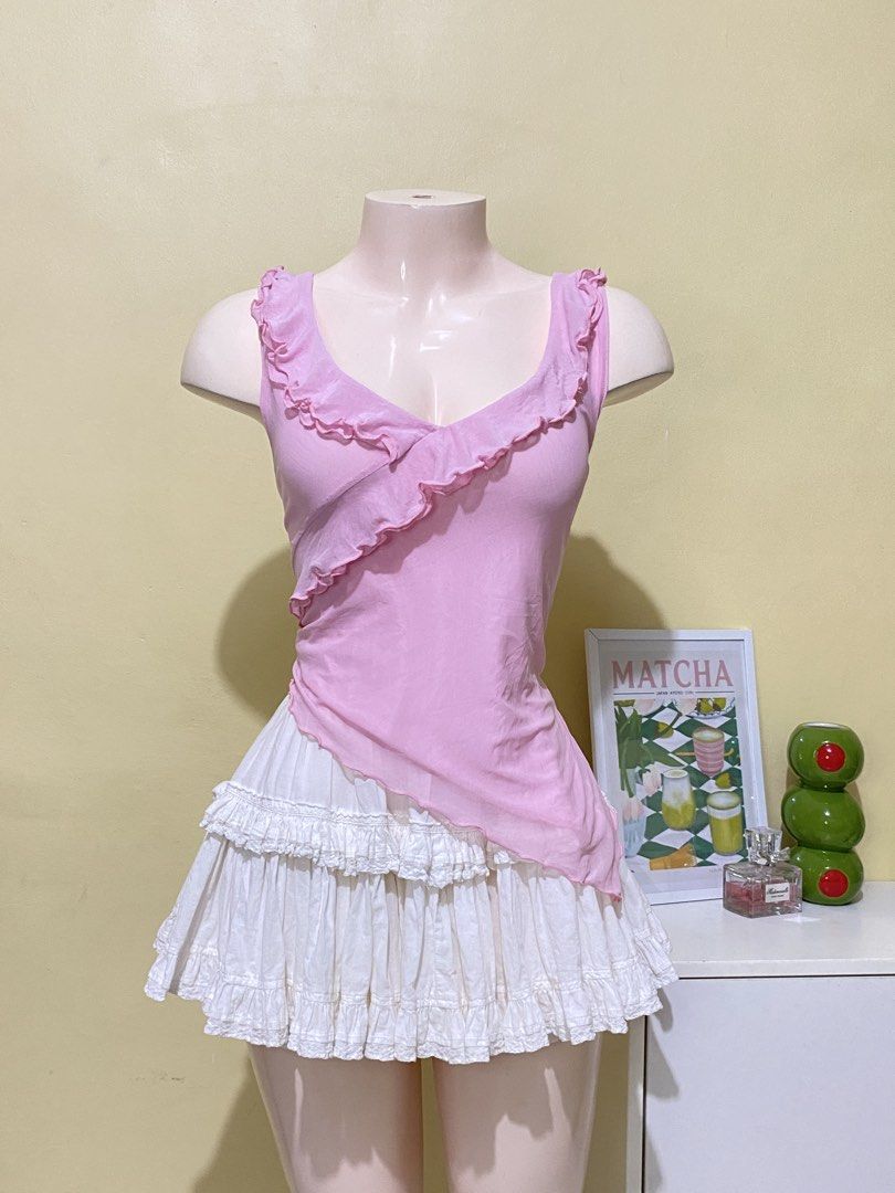 PINK DAINTY ASYMMETRICAL TOP (Category: Others Tops) located in Dasmarinas. Submitted by hannah.oakph (Listing ID 1470368510, Image 2). Description: medium to large.