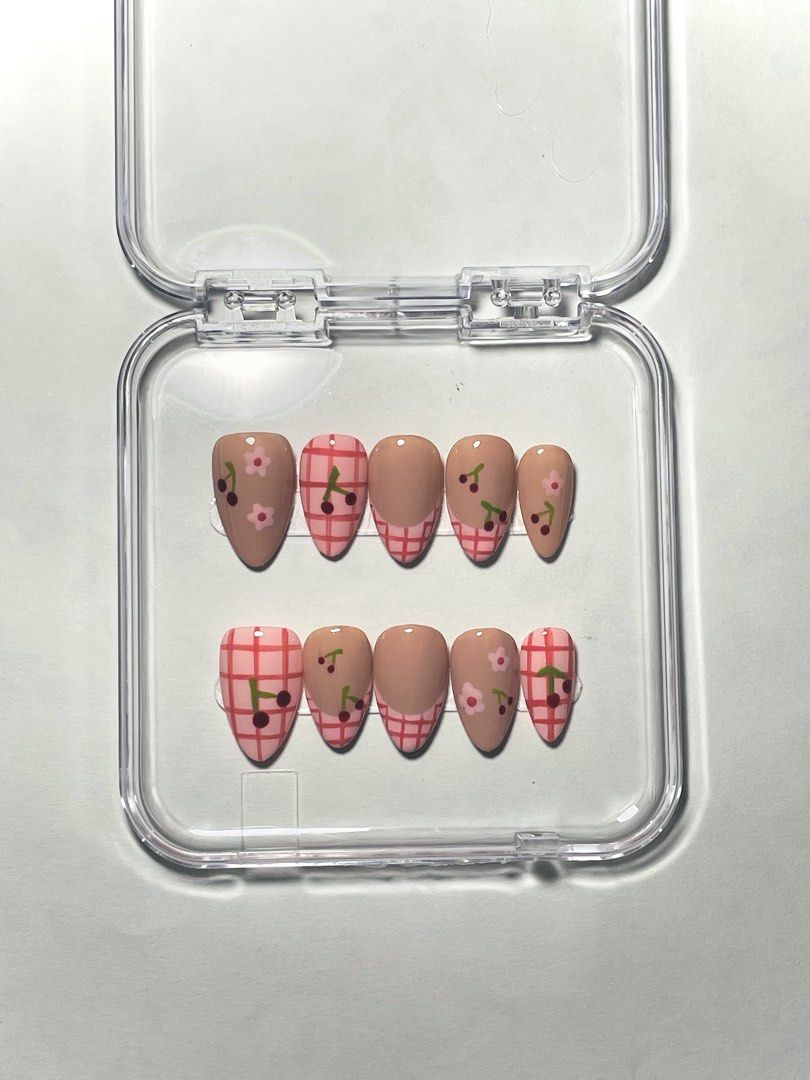 Pink press on nails (Category: Hands & Nails) located in Manila. Submitted by nailarchitech.co (Listing ID 1470514282, Image 1). Description: Size: XS Shape: almond Length: medium •includes prep/application kit when purchased • handmade & reusable Message us on IG @nailarchitech.co for further inquiries!.