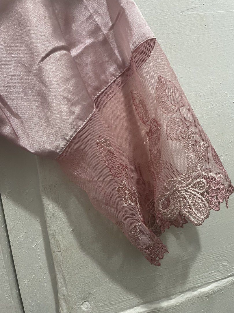 Pink Satin Bathrobe with Lace Sleeves (Category: Undergarments & Loungewear) located in Manila. Submitted by mai1246 (Listing ID 1470507314, Image 2). Description: .