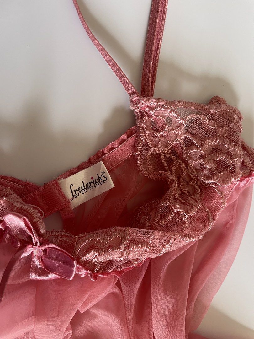 Pink sheer (Category: Dresses) located in Aroroy. Submitted by good.race (Listing ID 1470542660, Image 3). Description: Vouch me on my ig acc: g.raceph pink sheer babydoll chemise with floral lace cups.
