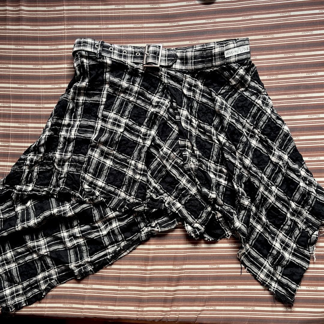 Plaid Asymmetrical Skirt (Category: Skirts) located in Angeles City. Submitted by ownit_ac (Listing ID 1470393365, Image 2). Description: Already laundered, ready to wear With built in belt Waist: 27-30 in. Length: 15-28 in. Color may vary due to lighting.