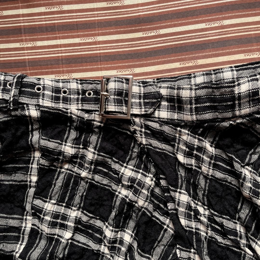 Plaid Asymmetrical Skirt (Category: Skirts) located in Angeles City. Submitted by ownit_ac (Listing ID 1470393365, Image 3). Description: Already laundered, ready to wear With built in belt Waist: 27-30 in. Length: 15-28 in. Color may vary due to lighting.