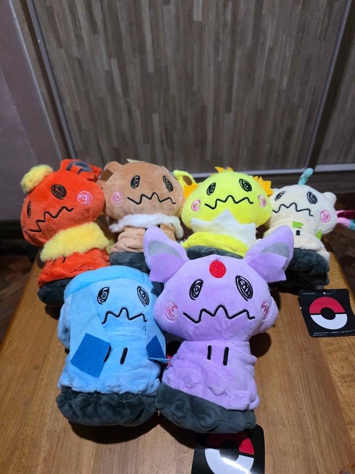 Pokémon Mimikyu x Eeveelutions Plush Plushies (Category: Plushies & Soft Toys) located in Marikina City. Submitted by drd.ph (Listing ID 1470475772, Image 1). Description: Mimikyu plushies. All new with paper tags and in good condition Can take all - 2800 php Get separately - 600 php Mimikyu x eeveelution - Eevee - Flareon - Espeon - Jolteon - Leafeon - Glaceon 📍Can do meetup within Marikina 🚗 For shipping lalamove (Metro - Manila) or J&T (Nati