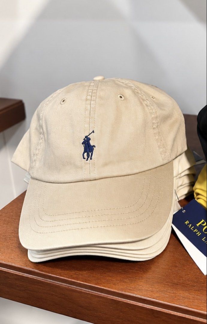 Polo Ralph Lauren beige baseball cap (Category: Hats & Beanies) located in Quezon City. Submitted by shirleyjane06 (Listing ID 1470386404, Image 1). Description: Authentic Mop: GCASH MOD; LBC LALAMOVE LOC: QC.