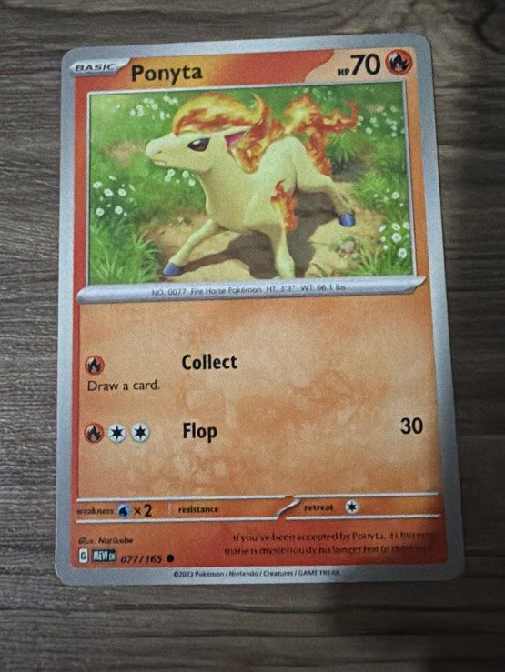 Ponyta Pokemon 151 Normal Card (Category: Raw Singles) located in Quezon City. Submitted by bananak1tchen (Listing ID 1470504380, Image 1). Description: RFS: Decluttering MOP: Bank Transfer MOD: J&T / SDD.