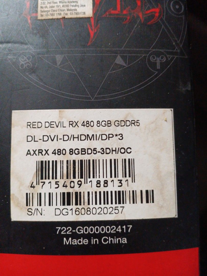 PowerColor Red Devil RX 480 8GB With Box, Computers & Tech, Parts ...