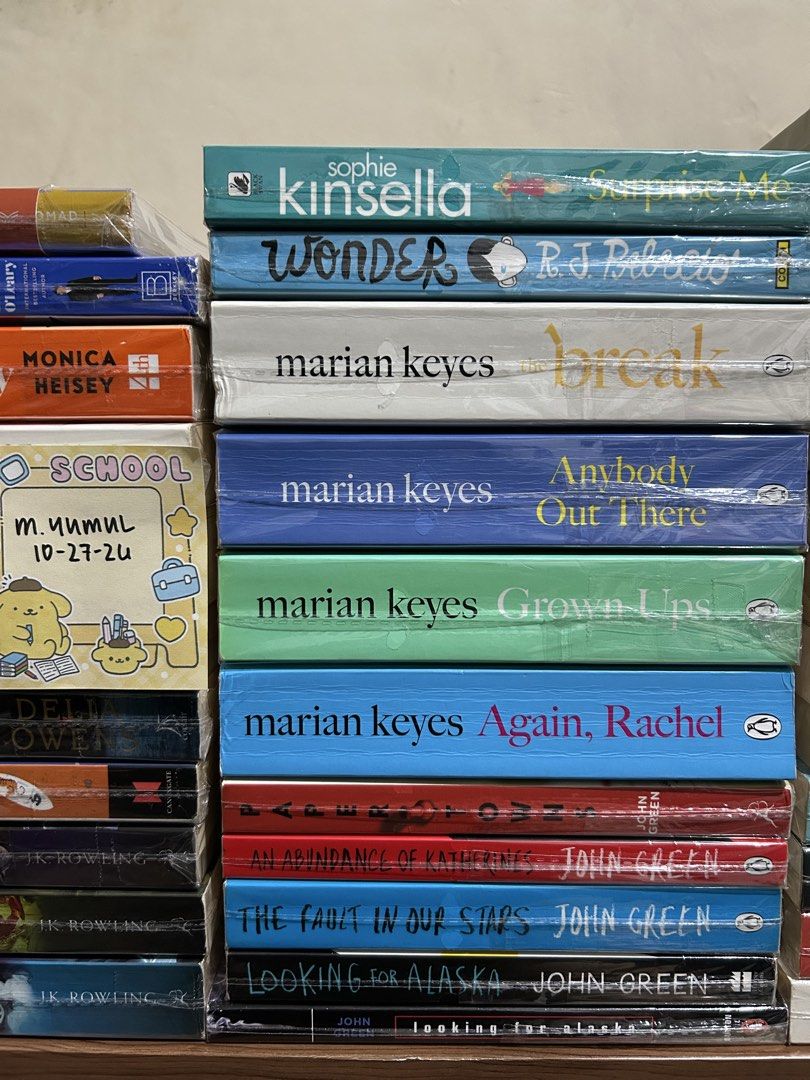 Preloved books (Category: Storybooks) located in San Pedro. Submitted by hyunmiso (Listing ID 1470553753, Image 3). Description: Assorted Fiction Novels - Massive book bundle featuring popular authors like John Green, Marian Keyes, Richard Osman, and Colleen Hoover - Genres include romance, thrillers, bestsellers, and YA fiction - All books are covered in protective plastic sleeves - Perfect for stocking up your bookshelf in one go PM for Take Al
