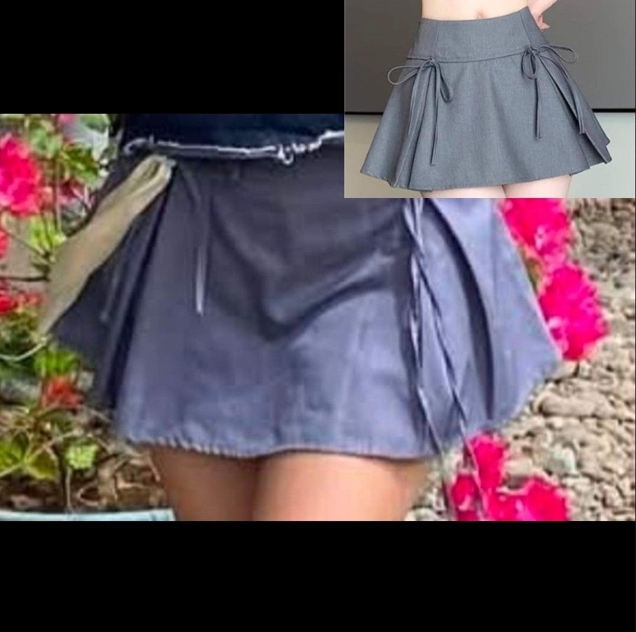 PRELOVED Mini Bow Suit Skirt (Category: Skirts) located in Maramag. Submitted by allenarchive (Listing ID 1470380065, Image 1). Description: Small W25-26 L13.4 On model vs when worn.