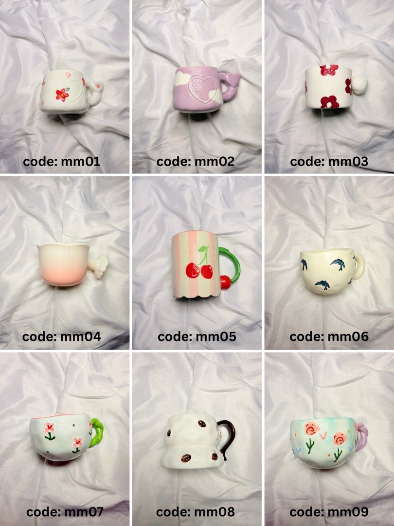 premium mugs and statement mugs (Category: Coffee & Tea Tableware) located in Manila. Submitted by lalhwiwwvwv (Listing ID 1470436951, Image 1). Description: your next mug obsession is here! ☕️🎀 cute, aesthetic & statement mugs for only ₱100–₱200 each. ♡ which one caught your eye? 👀 𐙚 DM to order | first to mine gets it!.