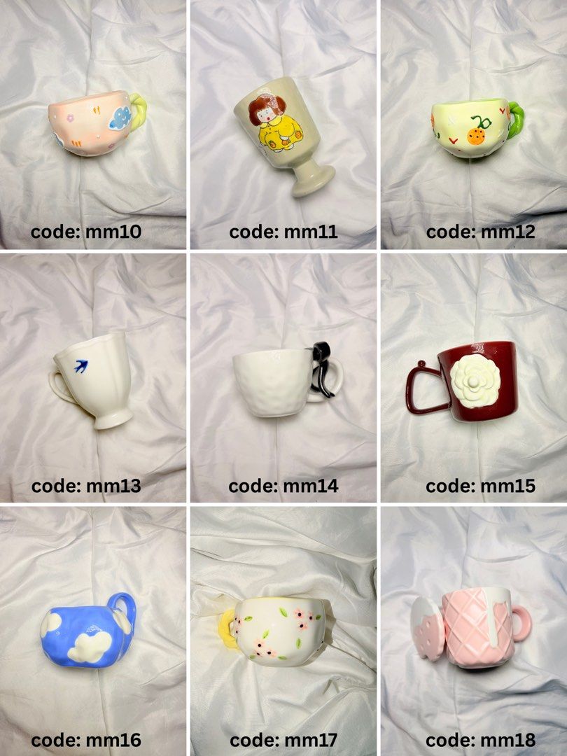 premium mugs and statement mugs (Category: Coffee & Tea Tableware) located in Manila. Submitted by lalhwiwwvwv (Listing ID 1470436951, Image 2). Description: your next mug obsession is here! ☕️🎀 cute, aesthetic & statement mugs for only ₱100–₱200 each. ♡ which one caught your eye? 👀 𐙚 DM to order | first to mine gets it!.