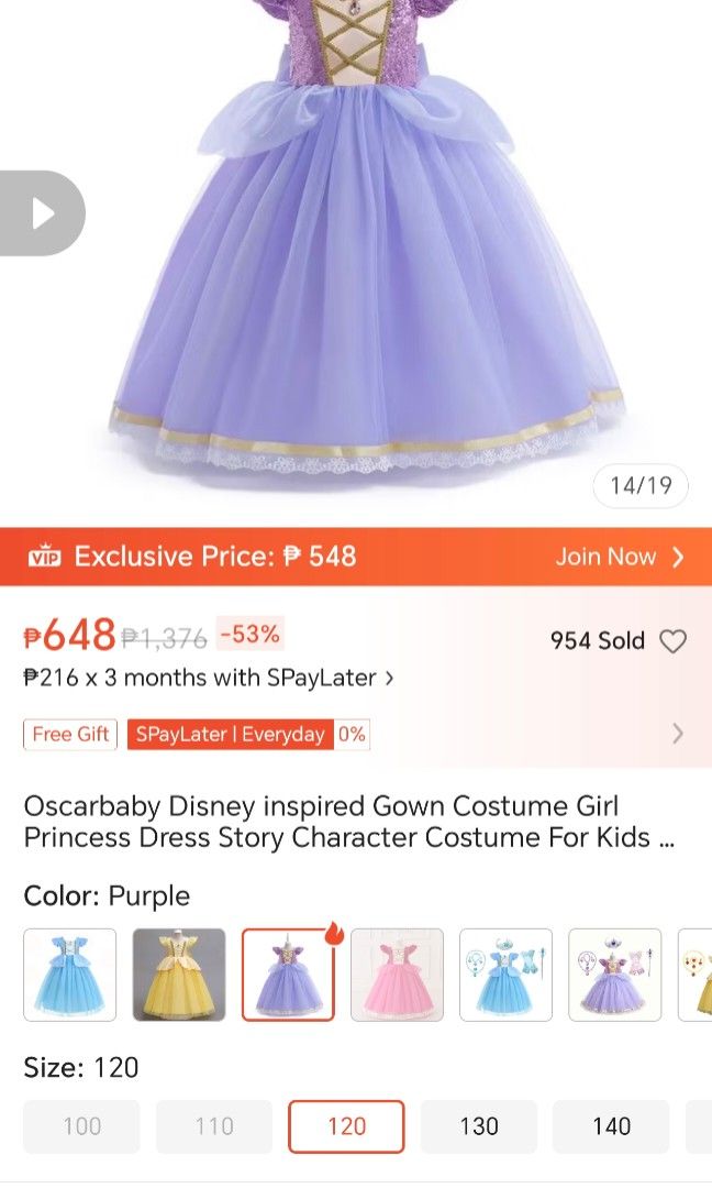 Princess Costume (Category: Babies & Kids Fashion) located in Bulacan. Submitted by mandjays (Listing ID 1470360235, Image 3). Description: Used only once. Size 110. Fit for 3-4 years old..