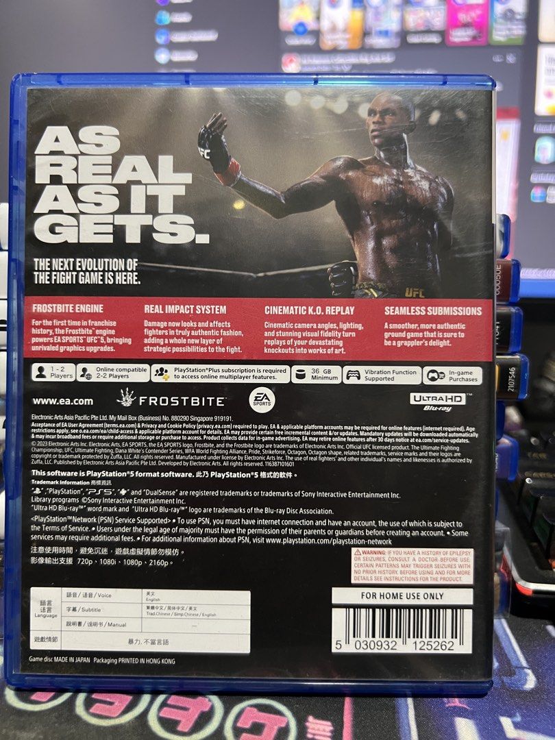 PS5 UFC 5 EA (Category: PlayStation) located in Paniqui. Submitted by jaxicool (Listing ID 1470453016, Image 2). Description: used. want other games can be traded to stellar or black myth wukong Location: Tarlac SM tarlac/ Waltermart Shipping: Buyer's expense.
