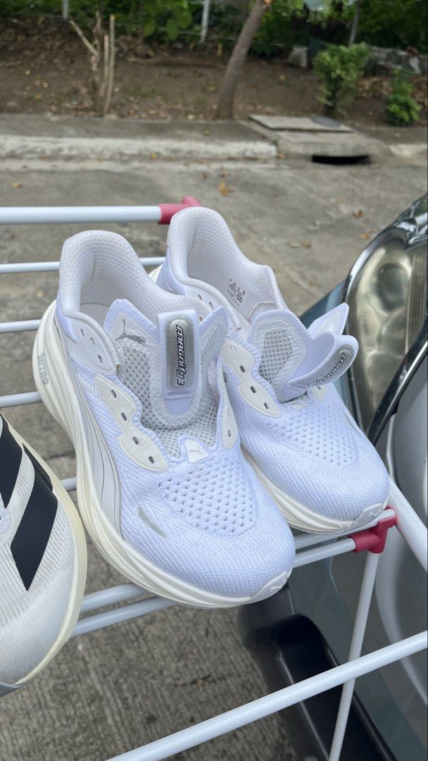 Puma Magnify Nitro 3, White Running Shoes (Category: Sneakers) located in Cagayan de Oro. Submitted by compliment_krmnts (Listing ID 1470406741, Image 3). Description: - Brand/Model: Puma Magnify Nitro 3 - Color: Clean White - Outsole: Durable Pumagrip rubber for great traction - Condition: Used a couple of times for casual wear. (no running), with some dirt marks on soles and treads..