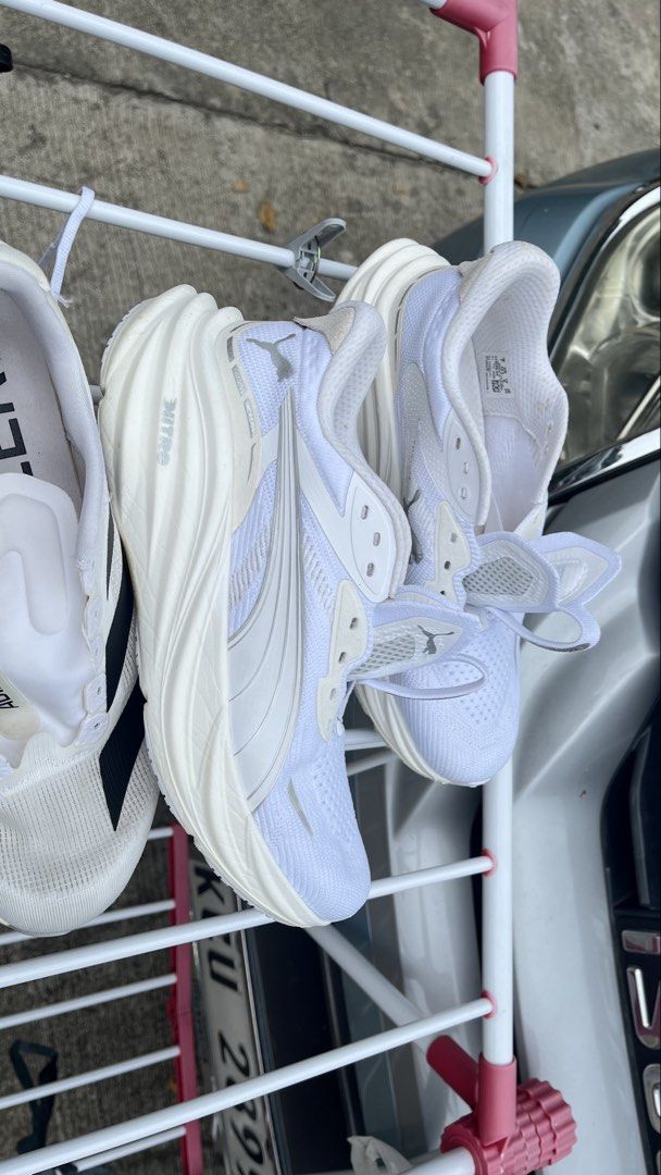 Puma Magnify Nitro 3, White Running Shoes (Category: Sneakers) located in Cagayan de Oro. Submitted by compliment_krmnts (Listing ID 1470406741, Image 2). Description: - Brand/Model: Puma Magnify Nitro 3 - Color: Clean White - Outsole: Durable Pumagrip rubber for great traction - Condition: Used a couple of times for casual wear. (no running), with some dirt marks on soles and treads..