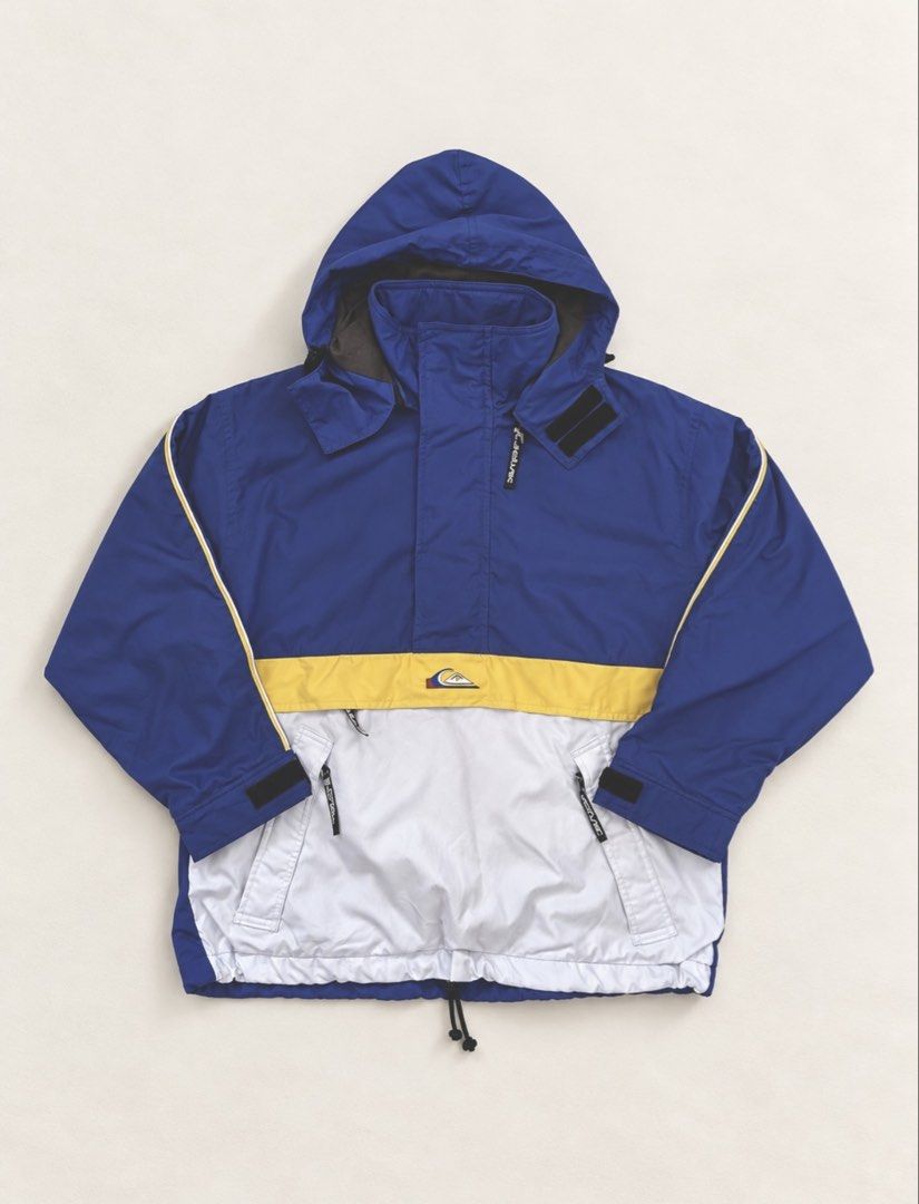 Quicksilver Anorak (Category: Coats, Jackets and Outerwear) located in Manila. Submitted by badwillcurated (Listing ID 1470370834, Image 1). Description: QUICKSILVER 90s half zip colorblock anorak jacket L – 23W 26L 9.5/10 Issue: small bleach stain at the back.