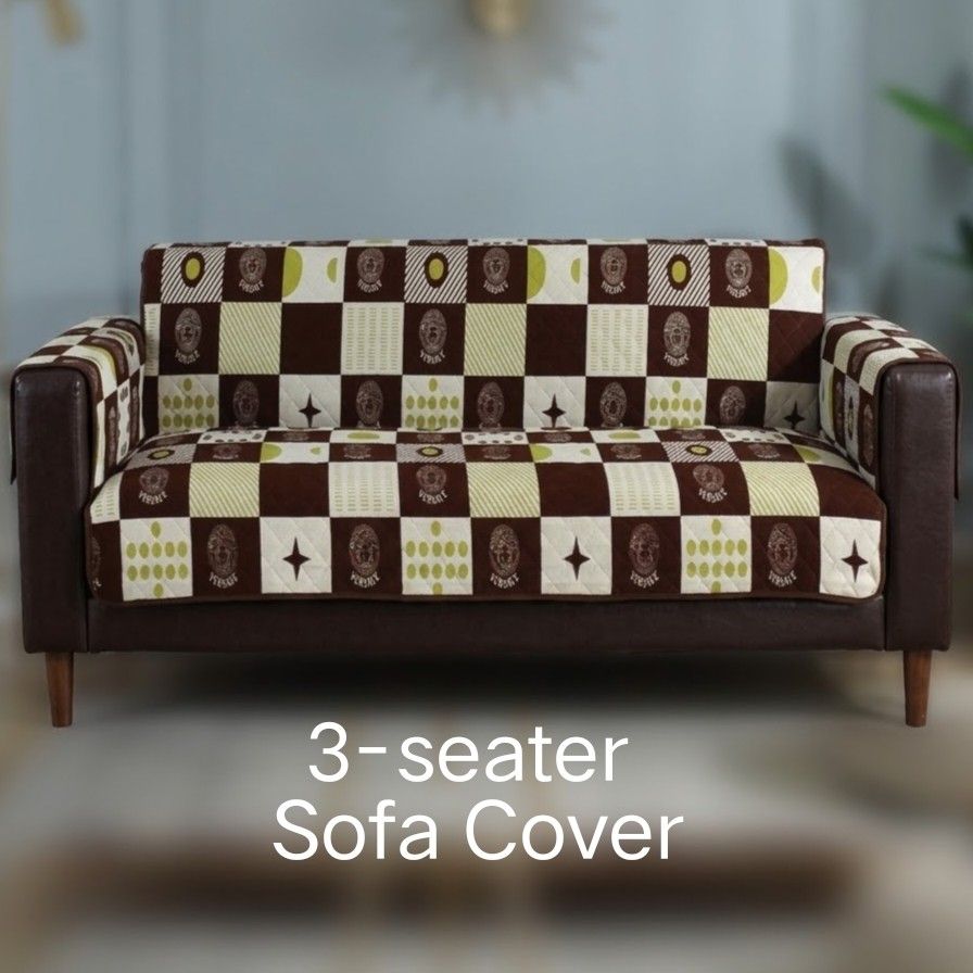Quilted Checkered SOFA COVER / Protector Mat Set (3-Seater Size) (Category: Other Home Decor) located in Antipolo. Submitted by dclutterist (Listing ID 1470418945, Image 1). Description: ​✨ Quilted Checkered Sofa Protector Cover Set ✨ ​A multi-functional, non-slip sofa cover protector set in a brown, cream, and green checkered geometric pattern. Designed to protect your couch from dust, spills, wear, and pet hair. ​Features a soft quilted finish 
